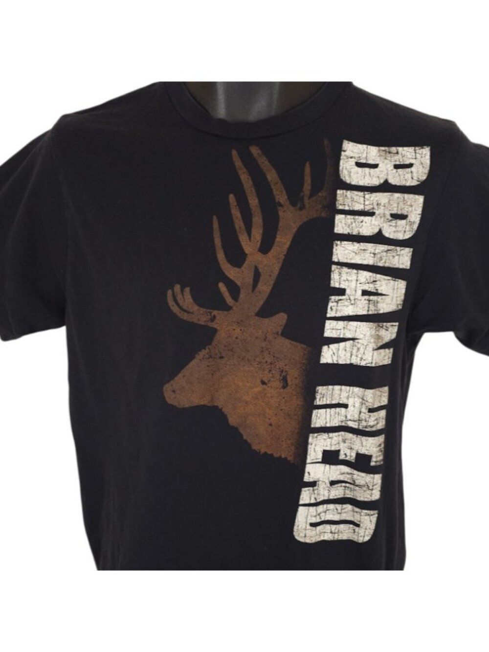 Brian Head Utah T Shirt Mens Size Medium Black Mule Deer Travel Destination Tee